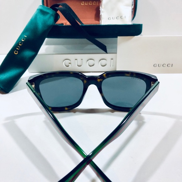 Gucci Men's Sunglasses Havana Brown w/ Green; Gray - Picture 2 of 8